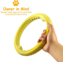 Load image into Gallery viewer, Fluffy Paws Dog Chewing Ring, 10" Soft Rubber Ring Dental Chewing Teething Biting Chasing Training Toy for Small and Medium Dog Puppy, Yellow