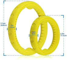 Load image into Gallery viewer, Fluffy Paws Dog Chewing Ring, 7" Soft Rubber Ring Dental Chewing Teething Biting Chasing Training Toy for Small and Medium Dog Puppy, Yellow