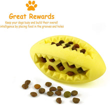 Load image into Gallery viewer, Fluffy Paws Dog Treat Ball, Soft Rubber Dog Toy Chewing Feed Ball (Dental Treat & Bite Resistant) Durable Non-Toxic Teething, IQ Training & Playing, for Small and Medium Dog Puppy, Yellow