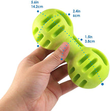 Load image into Gallery viewer, Fluffy Paws Dog Treat Chew Toy, Dumbbell Shaped Rubber Pet Toy Feed Bone (Dental Treat & Bite Resistant) Durable Non Toxic Strong, Teething, IQ Training, Chewing, Playing for Small and Medium Dog Puppy