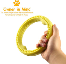 Load image into Gallery viewer, Fluffy Paws Dog Chewing Ring, 7" Soft Rubber Ring Dental Chewing Teething Biting Chasing Training Toy for Small and Medium Dog Puppy, Yellow