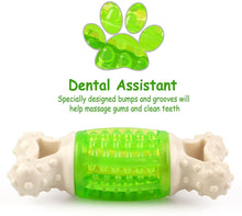 Load image into Gallery viewer, Fluffy Paws Dog Toy, 5.6" Durable Squeaky Bone-Shaped Puppy Toy, Rubber Dental Chew Toy for Small and Medium Dog Puppy