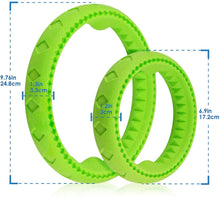 Load image into Gallery viewer, Fluffy Paws Dog Chewing Ring, 10" Soft Rubber Ring Dental Chewing Teething Biting Chasing Training Toy for Small and Medium Dog Puppy, Green