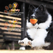 Load image into Gallery viewer, Fluffy Paws Dog Tennis Ball, Squeaky Dog Toy with Textured Round Squeaky Rubber, Clean Teeth, Massage Gums, Pet Toy IQ Training Playing and Chewing, Orange for Small and Medium Dog Puppy