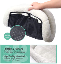 Load image into Gallery viewer, Fluffy Paws Foldable Soft Fleece Pet Crate Mat Bed with Accessories Pocket for Crates, Pet Carriers - for Dogs & Cats, Machine Washable, Anti-Skid Bottom - Small 23” x 18” x 3”