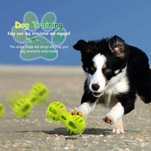 Load image into Gallery viewer, Fluffy Paws Dog Treat Chew Toy, Dumbbell Shaped Rubber Pet Toy Feed Bone (Dental Treat & Bite Resistant) Durable Non Toxic Strong, Teething, IQ Training, Chewing, Playing for Small and Medium Dog Puppy