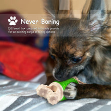 Load image into Gallery viewer, Fluffy Paws Dog Toy, 5.6" Durable Squeaky Bone-Shaped Puppy Toy, Rubber Dental Chew Toy for Small and Medium Dog Puppy