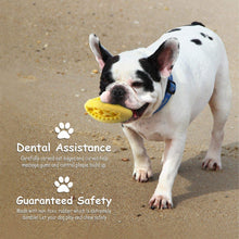 Load image into Gallery viewer, Fluffy Paws Dog Treat Ball, Soft Rubber Dog Toy Chewing Feed Ball (Dental Treat & Bite Resistant) Durable Non-Toxic Teething, IQ Training & Playing, for Small and Medium Dog Puppy, Yellow