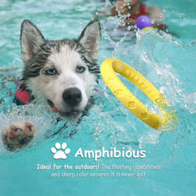 Load image into Gallery viewer, Fluffy Paws Dog Chewing Ring, 10" Soft Rubber Ring Dental Chewing Teething Biting Chasing Training Toy for Small and Medium Dog Puppy, Yellow