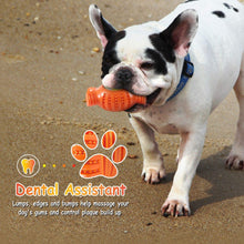 Load image into Gallery viewer, Fluffy Paws Dog Tennis Ball, Squeaky Dog Toy with Textured Fat Bone Squeaky Rubber, Clean Teeth, Massage Gums, Pet Toy IQ Training Playing and Chewing, for Small and Medium Dog Puppy, Orange