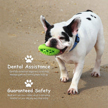 Load image into Gallery viewer, Fluffy Paws Dog Treat Ball, Soft Rubber Dog Toy Chewing Feed Ball (Dental Treat & Bite Resistant) Durable Non-Toxic Teething, IQ Training & Playing for Small and Medium Dog Puppy, Green