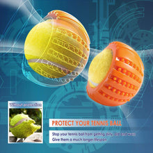 Load image into Gallery viewer, Fluffy Paws Dog Tennis Ball, Squeaky Dog Toy with Textured Round Squeaky Rubber, Clean Teeth, Massage Gums, Pet Toy IQ Training Playing and Chewing, Orange for Small and Medium Dog Puppy