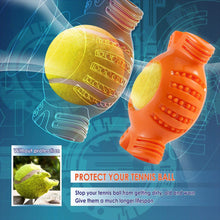 Load image into Gallery viewer, Fluffy Paws Dog Tennis Ball, Squeaky Dog Toy with Textured Fat Bone Squeaky Rubber, Clean Teeth, Massage Gums, Pet Toy IQ Training Playing and Chewing, for Small and Medium Dog Puppy, Orange