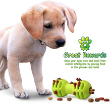Load image into Gallery viewer, Fluffy Paws Dog Treat Chew Toy, Dumbbell Shaped Rubber Pet Toy Feed Bone (Dental Treat & Bite Resistant) Durable Non Toxic Strong, Teething, IQ Training, Chewing, Playing for Small and Medium Dog Puppy