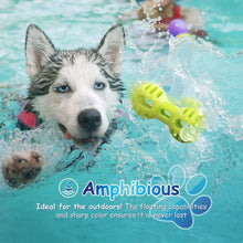 Load image into Gallery viewer, Fluffy Paws Dog Treat Chew Toy, Dumbbell Shaped Rubber Pet Toy Feed Bone (Dental Treat & Bite Resistant) Durable Non Toxic Strong, Teething, IQ Training, Chewing, Playing for Small and Medium Dog Puppy