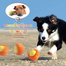Load image into Gallery viewer, Fluffy Paws Dog Tennis Ball, Squeaky Dog Toy with Textured Round Squeaky Rubber, Clean Teeth, Massage Gums, Pet Toy IQ Training Playing and Chewing, Orange for Small and Medium Dog Puppy