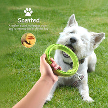 Load image into Gallery viewer, Fluffy Paws Dog Chewing Ring, 7" Soft Rubber Ring Dental Chewing Teething Biting Chasing Training Toy for Small and Medium Dog Puppy, Green