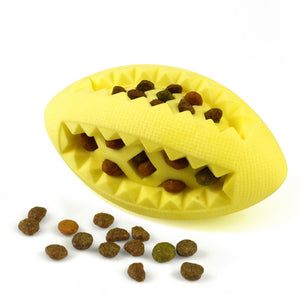 Fluffy Paws Dog Treat Ball, Soft Rubber Dog Toy Chewing Feed Ball (Dental Treat & Bite Resistant) Durable Non-Toxic Teething, IQ Training & Playing, for Small and Medium Dog Puppy, Yellow