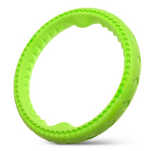 Load image into Gallery viewer, Fluffy Paws Dog Chewing Ring, 10" Soft Rubber Ring Dental Chewing Teething Biting Chasing Training Toy for Small and Medium Dog Puppy, Green