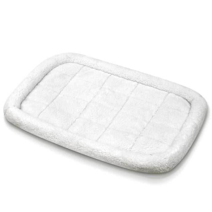 Fluffy Paws Foldable Soft Fleece Pet Crate Mat Bed with Accessories Pocket for Crates, Pet Carriers - for Dogs & Cats, Machine Washable, Anti-Skid Bottom - Small 23” x 18” x 3”