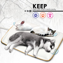 Load image into Gallery viewer, Fluffy Paws Indoor Pet Bed Warmer Electric Heated Pad with Free Cover (Dual Temperature & UL Certified), White Medium - 15.3" x 20.8"