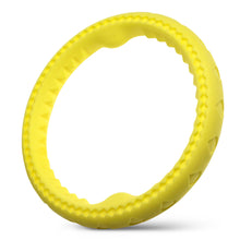 Load image into Gallery viewer, Fluffy Paws Dog Chewing Ring, 10" Soft Rubber Ring Dental Chewing Teething Biting Chasing Training Toy for Small and Medium Dog Puppy, Yellow