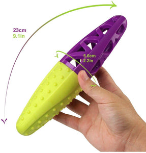 Fluffy Paws Dog Toy, Durable Squeaky Stick-Shaped Pet Toy, [Dual Color] Rubber Dental Chewing Biting Pet Toy for Small and Medium Dog Puppy,Green/Purple