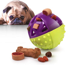 Load image into Gallery viewer, Fluffy Paws Dog Toy, Durable Squeaky Ball-Shaped Pet Toy, [Dual Color] Rubber Dental Chewing Biting Pet Toy for Small and Medium Dog Puppy,Green/Purple
