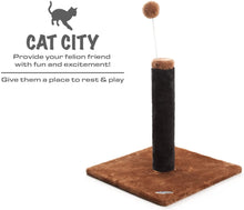 Load image into Gallery viewer, Fluffy Paws Cat Scratching Post, Durable Sisal Wrapped, Ultimate Cat Kitten Scratcher with Spring Resistance Play Ball Cats Toy, Keep Claws Active &amp; Protect Your Furniture [Height 25&quot;] Brown
