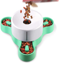Load image into Gallery viewer, Fluffy Paws Smart Pet Tri-Feeder - Healthy Slow Eating Feeder Designed for Multi-Dogs or Cats with Non-Slip Base Pads, Anti-Gulping &amp; Stop Food Competition, Dispense Dog or Cat Food, BPA Free
