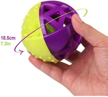 Load image into Gallery viewer, Fluffy Paws Dog Toy, Durable Squeaky Ball-Shaped Pet Toy, [Dual Color] Rubber Dental Chewing Biting Pet Toy for Small and Medium Dog Puppy,Green/Purple
