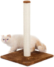 Load image into Gallery viewer, Fluffy Paws Cat Scratching Post, [25 x 16 x 16] Durable Sisal Wrapped, Ultimate Cat Kitten Scratcher, Keep Claws Active &amp; Protect Your Furniture, Carpeted Based Play Area Brown
