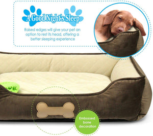 Fluffy Paws Pet Lounger Pet Bed Premium Bedding with Super Soft Padding and Anti-Skid Bottom for Dogs & Cats [Lightweight, Self-Warming], Dark Brown - Large 31" x 25" x 8