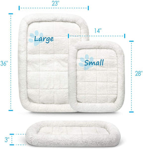 Fluffy Paws Foldable Soft Fleece Pet Crate Mat Bed with Accessories Pocket for Crates, Pet Carriers - for Dogs & Cats, Machine Washable, Anti-Skid Bottom - Small 23” x 18” x 3”