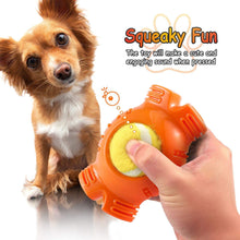Load image into Gallery viewer, Fluffy Paws Dog Tennis Ball, Squeaky Dog Toy with Textured Fat Bone Squeaky Rubber, Clean Teeth, Massage Gums, Pet Toy IQ Training Playing and Chewing, for Small and Medium Dog Puppy, Orange
