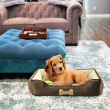 Load image into Gallery viewer, Fluffy Paws Pet Lounger Pet Bed Premium Bedding with Super Soft Padding and Anti-Skid Bottom for Dogs &amp; Cats [Lightweight, Self-Warming], Dark Brown - Large 31&quot; x 25&quot; x 8
