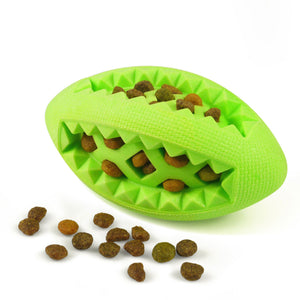 Fluffy Paws Dog Treat Ball, Soft Rubber Dog Toy Chewing Feed Ball (Dental Treat & Bite Resistant) Durable Non-Toxic Teething, IQ Training & Playing for Small and Medium Dog Puppy, Green