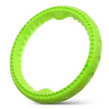 Load image into Gallery viewer, Fluffy Paws Dog Chewing Ring, 10&quot; Soft Rubber Ring Dental Chewing Teething Biting Chasing Training Toy for Small and Medium Dog Puppy, Green
