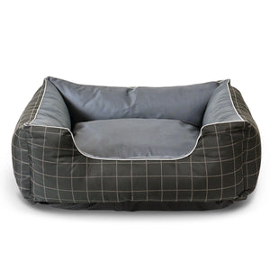 Fluffy Paws Pet Bed Crate Pad Premium Bedding w/Inner Cushion for Dog/Cat [Happy Camper Series], Thunder Gray with Oxford Square Bottom - 26"x22"x8"