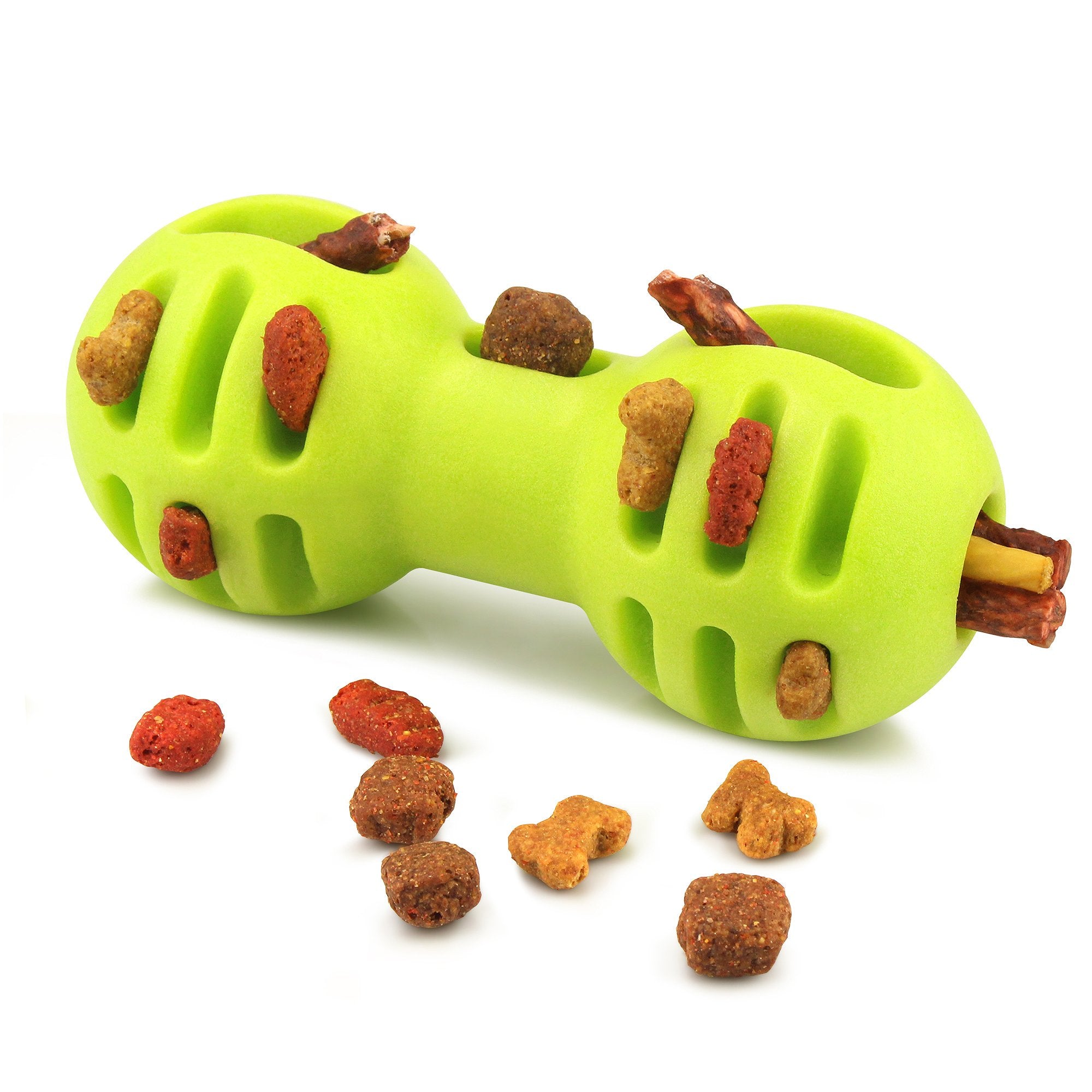 Fluffy Paws Dog Treat Chew Toy, Dumbbell Shaped Rubber Pet Toy