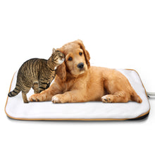 Load image into Gallery viewer, Fluffy Paws Indoor Pet Bed Warmer Electric Heated Pad with Free Cover (Dual Temperature &amp; UL Certified), White Medium - 15.3&quot; x 20.8&quot;
