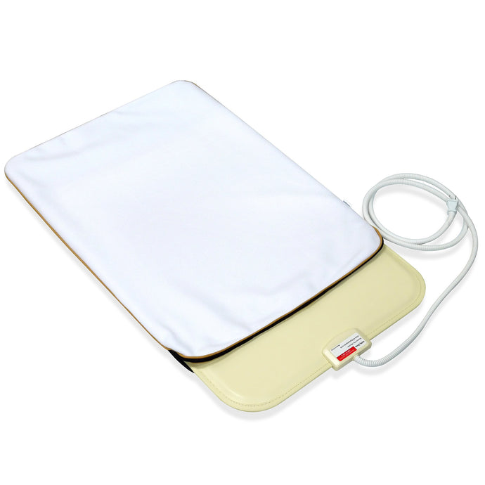 Fluffy Paws Indoor Pet Bed Warmer Electric Heated Pad with Free Cover (Dual Temperature & UL Certified), White Medium - 15.3
