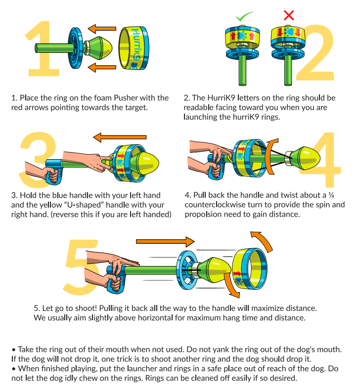 Ring Launcher Machine HURRIK9 Value Pack: Ring Launcher + 6 Standard Rings – HurriK9